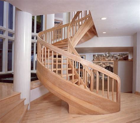 Solid Wood Spiral Stair Red Oak Wood Custom Made China Stairs And