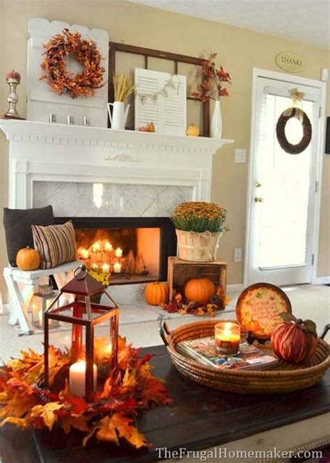 30 Beautiful Fall Inspired Living Room Designs Fall Fireplace Decor
