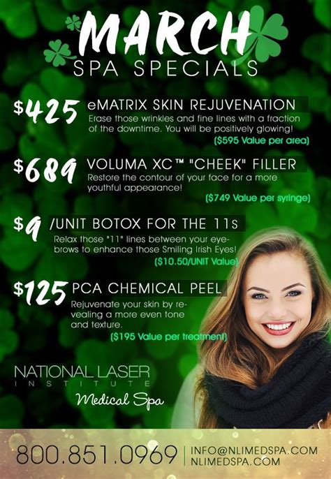 Check Out Our 2016 March Spa Specials Call 800 851 0969 For An Appointment Or Complimentary