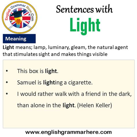 Sentences With Light Light In A Sentence And Meaning English Grammar