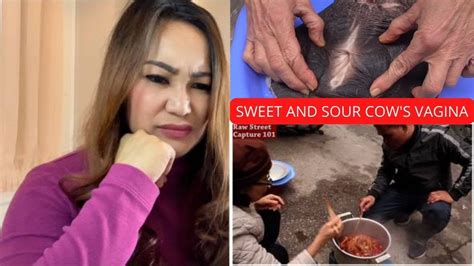 The Weirdest Exotic Food Sweet And Sour Cows Vagina Raw Street Capture Reaction Video