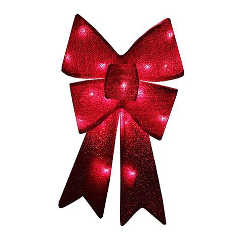 Christmas Central Lighted Bow Outdoor Christmas Decoration With Red