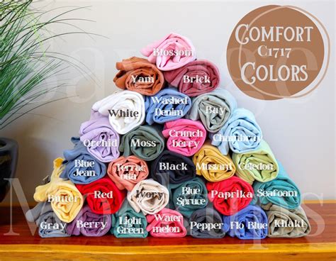 Comfort Colors Color Chart Comfort Colors Swatches Color Chart Mockup