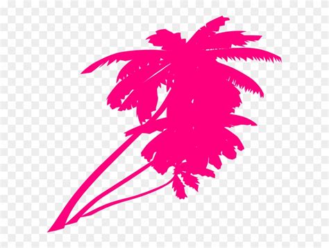 Double Trees Clip Art Neon Palm Tree Vector Full Size Png Clipart