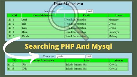 Cara Membuat Pencarian Data Dengan Php Mysql Belajar Coding Vrogue