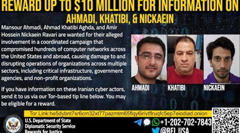 Us Offers Million Reward For Information On Iranians Over Hacking