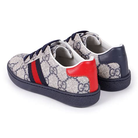 Gucci Gg Lace Up Sneakers In Navy — Bambinifashioncom