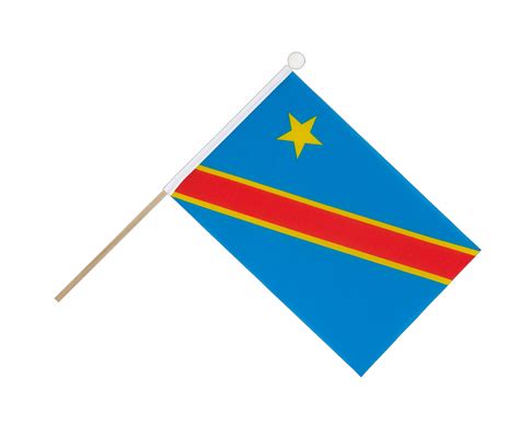 Demokratische Republik Kongo Stockfähnchen 15 X 22 Cm