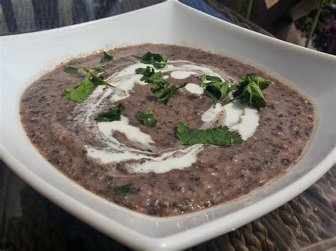 It is also known as omoebe in edo language and the name black soup was coined due to the color of … Black Bean Soup with Soured Cream Recipe