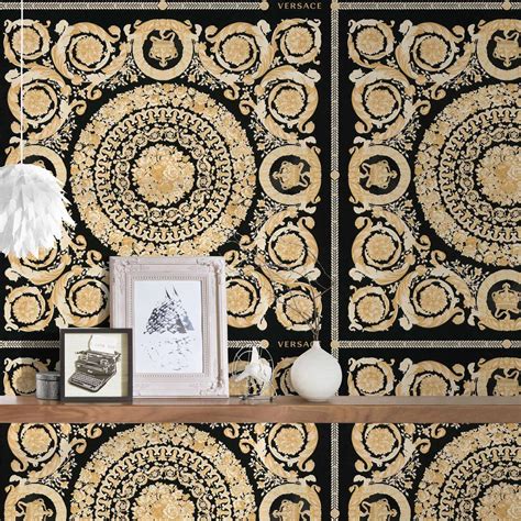 Versace Wallpaper Designer Parvus Greek Key Palm Leaves Baroque