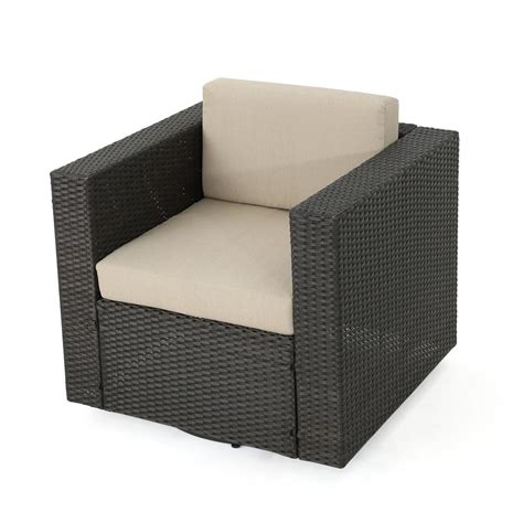 Previous next 1 / 34. Noble House Dark Brown Swivel Wicker Outdoor Lounge Chair ...