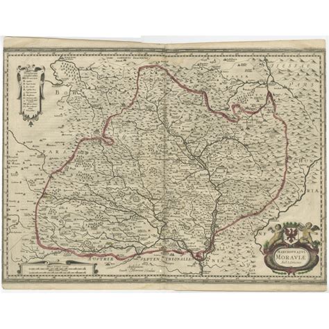 Antique Map Of Moravia By Hondius C1636