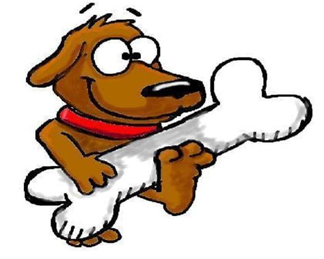 Funny Dog Carrying A Giant Bone Image Cartoon Dog Pictures Cartoon