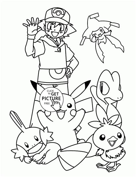 Pikachu With Friends Coloring Pages For Kids Pokemon Characters