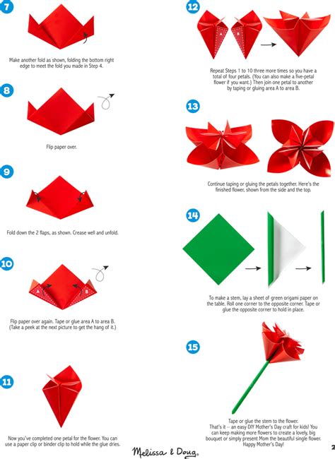 Origami Ideas How To Make Origami Rose With Stem