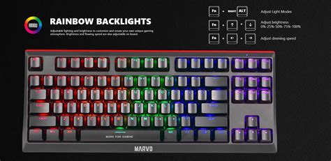 Marvo Kg Tkl Usb Type C Mechanical Gaming Keyboard Blue Switch