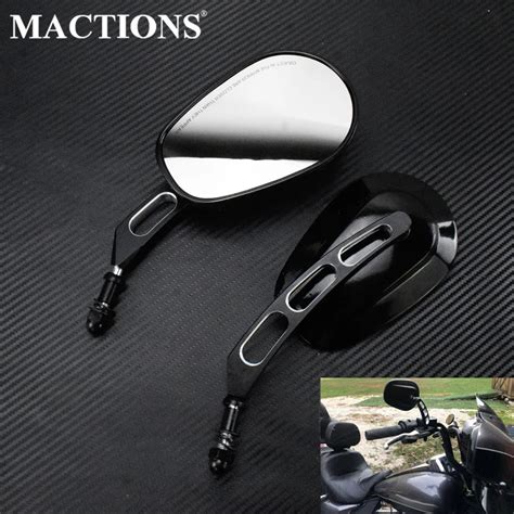 Motorcycle Mm Rear View Side Mirror Black Rearview Mirrors For Harley Touring Electra Glide
