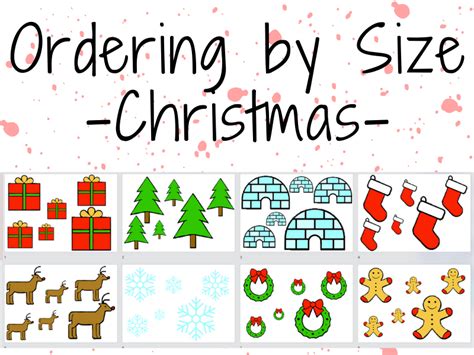 Ordering By Size Christmas Teaching Resources