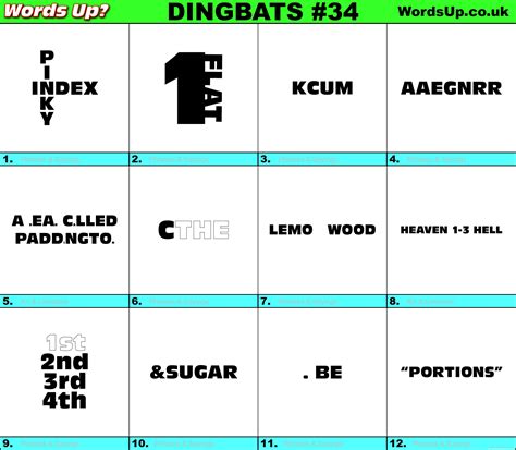 Dingbats is a word trivia game which can be downloaded from. Words Up? Dingbat Puzzles #34 | Over 530 Dingbats!