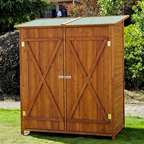 Homcom Wooden Timber Garden Storage Shed Double Door 159cm X 140cm