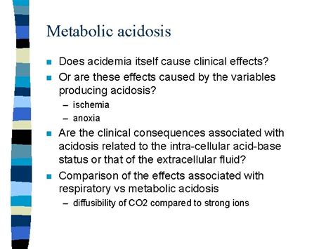 Metabolic Acidosis P Hantson Department Of Intensive Care