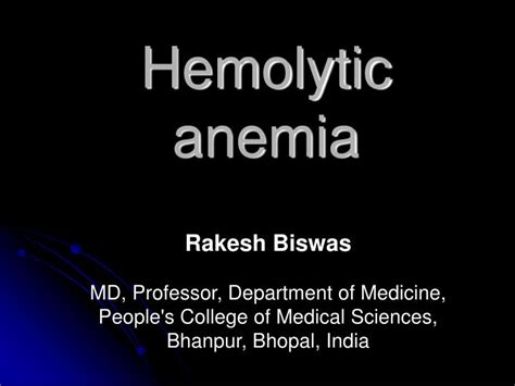 Ppt Hemolytic Anemia Powerpoint Presentation Free Download Id6999236