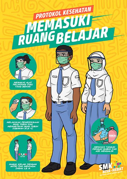 Free 20 Desain Poster Banner Protokol Kesehatan Di Sekolah Untuk SMK