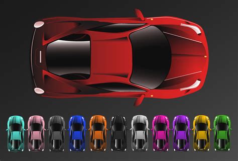 Illustration Cars Top View Game Sprites