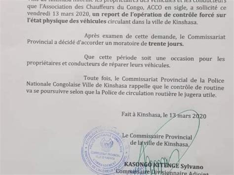 Kinshasa/Contrôle forcé État physique des véhicules  La police accorde