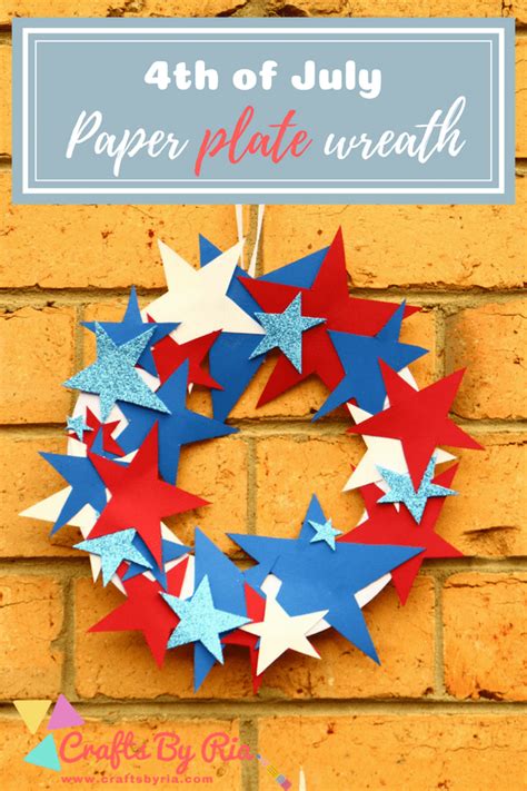 4th Of July Easy Crafts For Kids Paper Plate Wreath Easy Crafts For