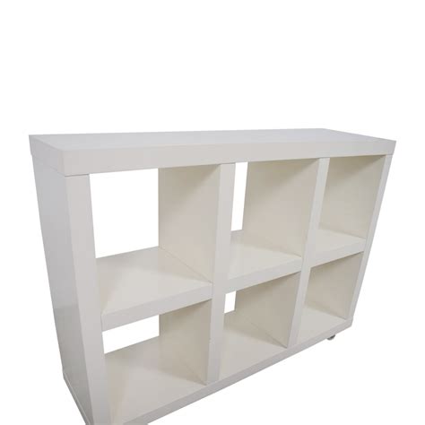 66 Off West Elm West Elm White Bookcase On Casters Storage