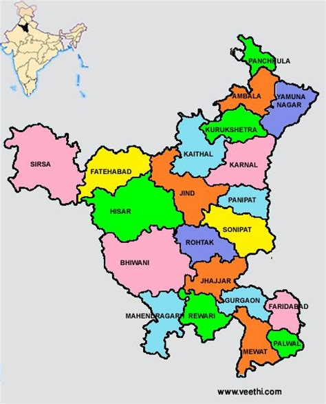 A Map Of India With All The States And Their Capital Cities In Colorful