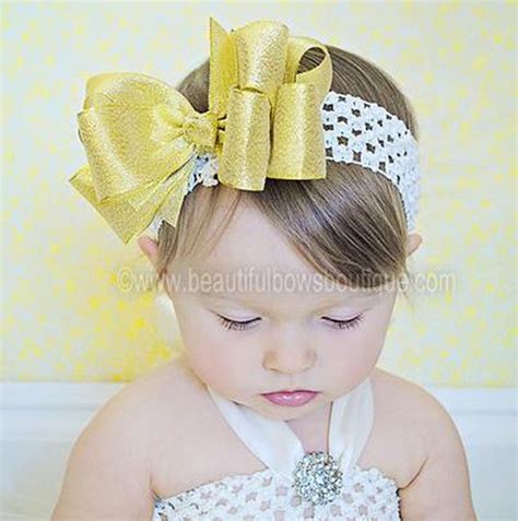 Buy Large Sparkling Metallic Gold Big Bow Headband For Babies Online At
