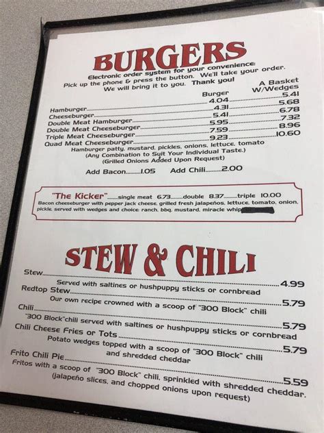 Menu At Hamburger King Restaurant Shawnee