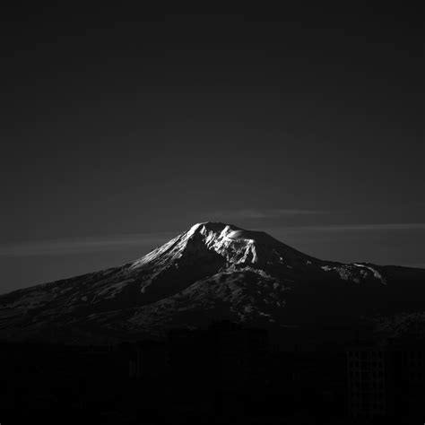 2048x2048 Snow Covered Mountains Under Black Cloudy Sky Ipad Air