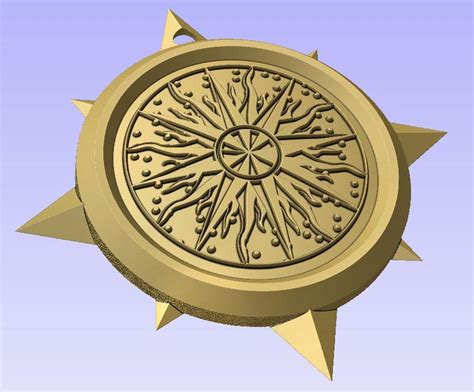 Stl 3d Model Of Compass Shaped Pendant Or Decoration For Cnc Carving