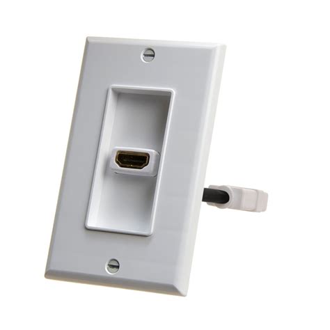 Hdmi Single Gang White Wall Plate 4 Rear Extension Cable