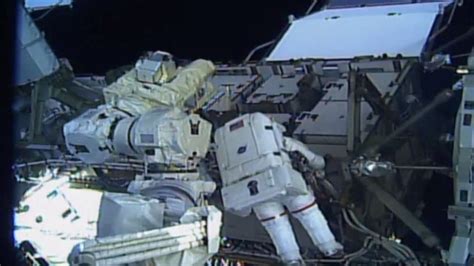Live Two Nasa Astronauts Perform Spacewalk Outside Iss Youtube