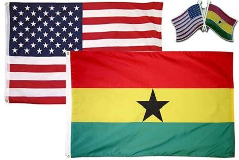 Wholesale Combo Usa And Ghana Country 3x5 3x5 Flag And Friendship Lapel