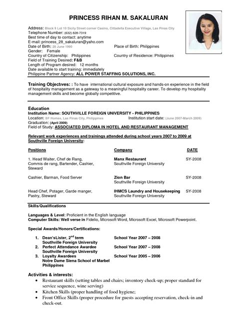 resume format  resume format examples job resume