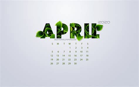 April 2020 Desktop Calendar Wallpaper Desktop Wallpaper Calendar Images