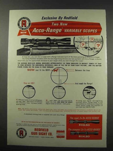 1966 Redfield Scopes Ad Accu Range Variable Ebay
