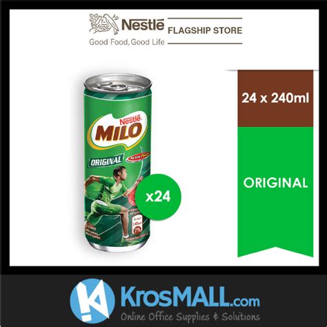 NESTLÉ MILO Activ Go Original Chocolate Malt RTD 24 Cans 240ml Lazada