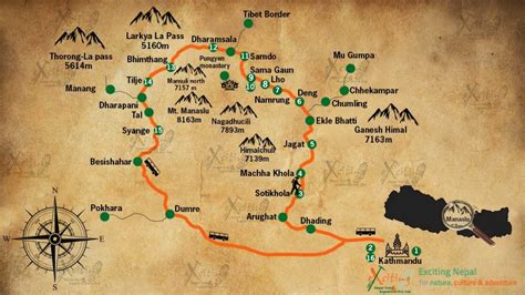 Manaslu Circuit Trek Map Trekking Routes Explained