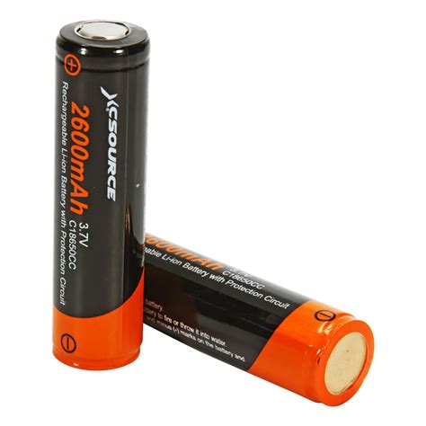 Xcsource 2pcs 37v 18650 Battery 2600mah Li Ion Rechargeable Battery