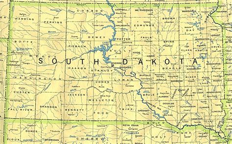 Mapa Político De Dakota Del Sur Tamaño Completo Ex