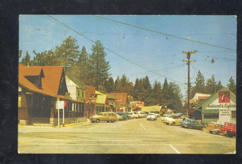 Crestline California Downtown Street Scene Old Cars Vintage Postcard Ebay