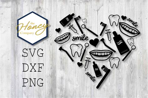 Dental SVG PNG DXF Dentist Hygienist Toothbrush Clipart