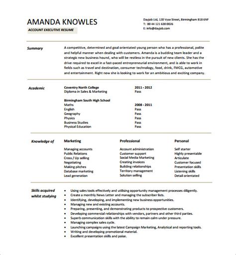 Executive curriculum vitae (cv) sample used when applying for positions that require more than five years of relevant work experience. Executive Resume Template and What You Should Include