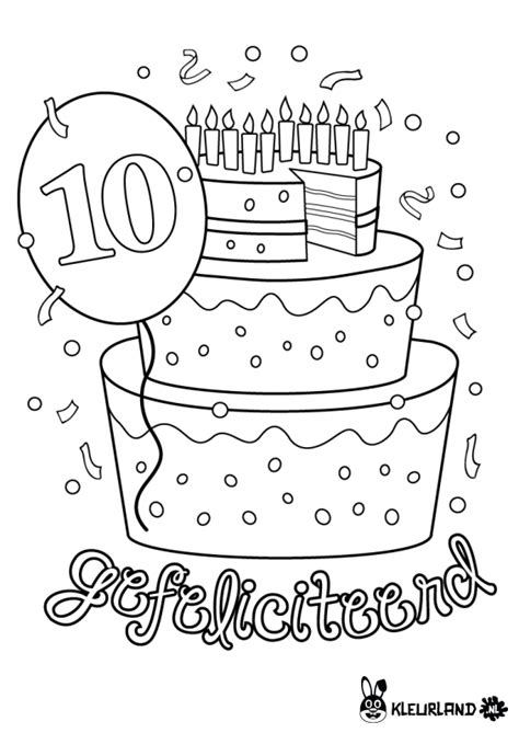 Kleurplaten Kleurplaat 10 Jaar